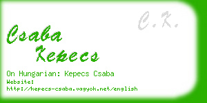 csaba kepecs business card
